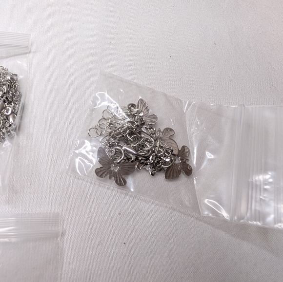 Six Pairs Silver Toned Charm Necklaces NEW - Picture 3 of 7